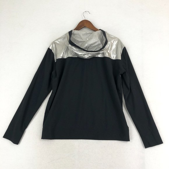 Victoria's Secret Sport Women's Size Small Black Silver Lightweight Hoodie - Picture 10 of 10
